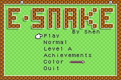 E-Snake screenshot with E-on-J text