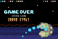 The game over screen